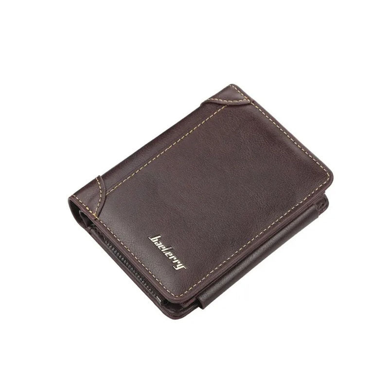 Wallets For Men's Short Multi-Card Slots Three-fold Zipper Coin Pocket Wallet Fashion Thin Card Bag  Christmas Give Gifts To Men On Valentine's Day