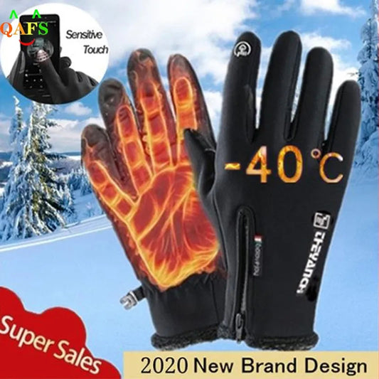 Christmas Gifts Outdoor Winter Gloves Waterproof Moto Thermal Fleece Lined Resistant Touch Screen Non-slip Motorbike Riding Gloves For Men Women