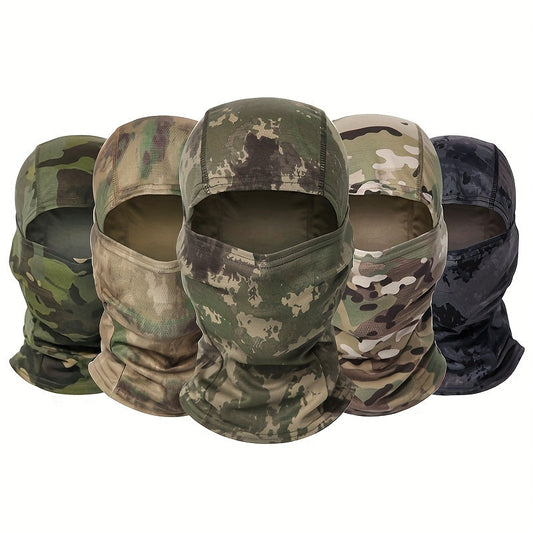 Warm Hut Camouflage Balaclava Cap for Outdoor Sports, Hiking, and Cycling - Sun Protection and Moisture-Wicking Headwear