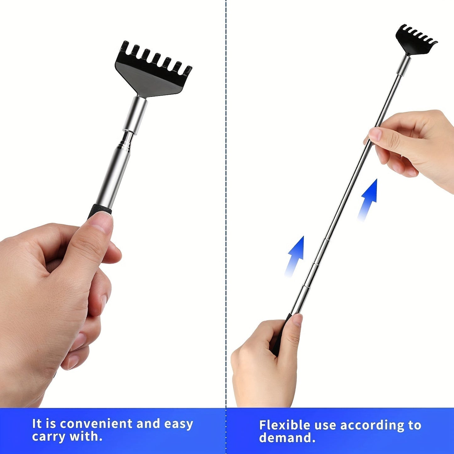 Portable Extendable Back Scratcher With Beautiful Gift Packaging, Stainless Steel Telescoping Massage Tool For Men Women 2 Pack