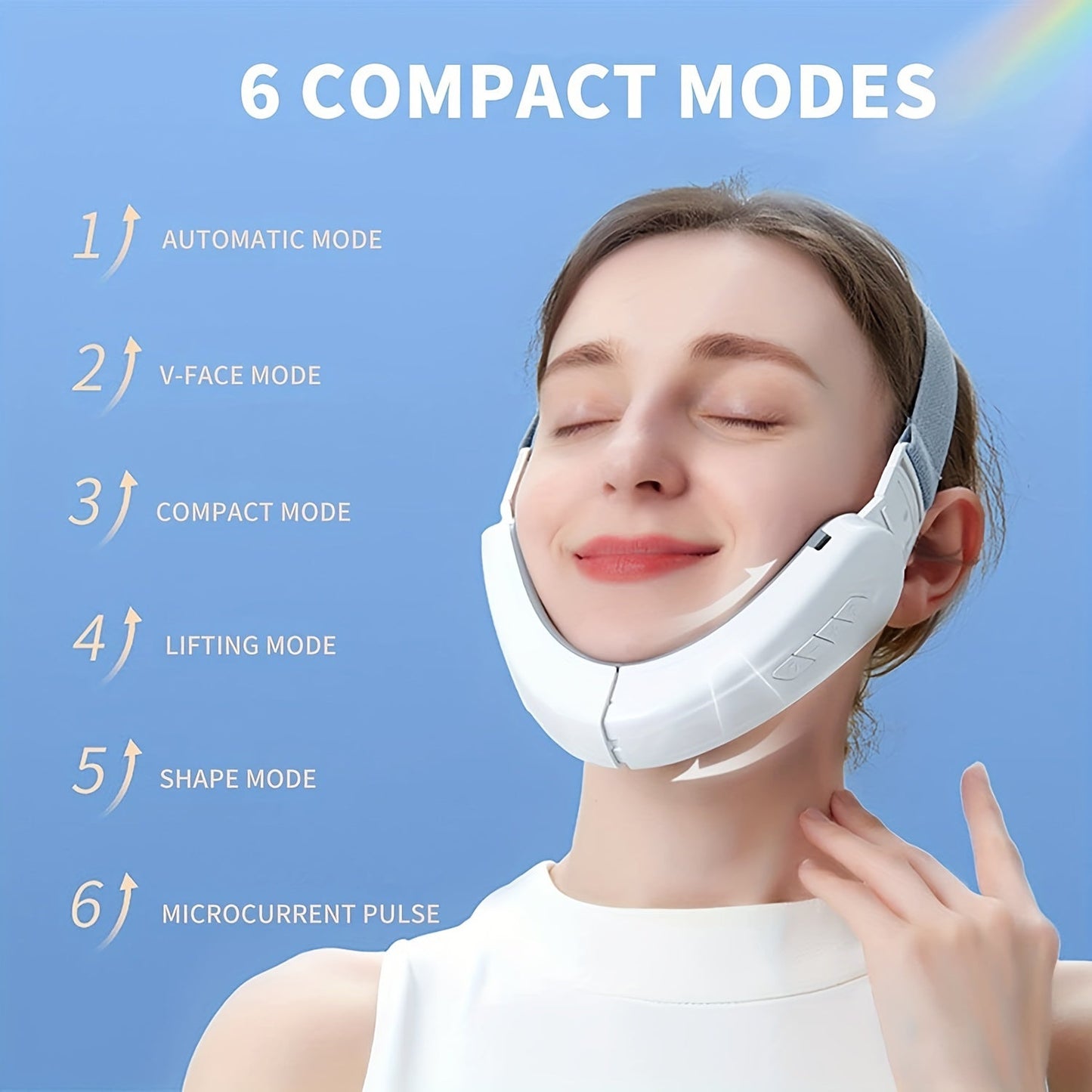 1pc Double Chin Massager, Electric V-Face Shaping Beauty Belt, Intelligent Lifting Firming Facial Massager For A Youthful Look, Intelligent Face Massager, Gifts For Mom Women Birthday Christmas