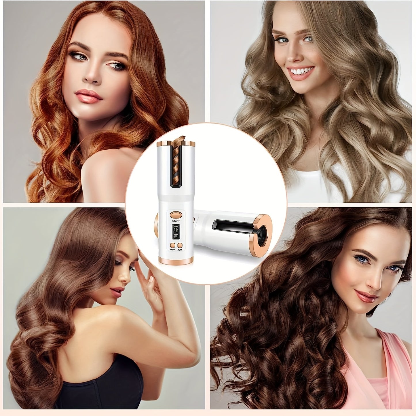 Lomotec 2024 New Curling Iron with LCD Display - Rechargeable, Timer Settings