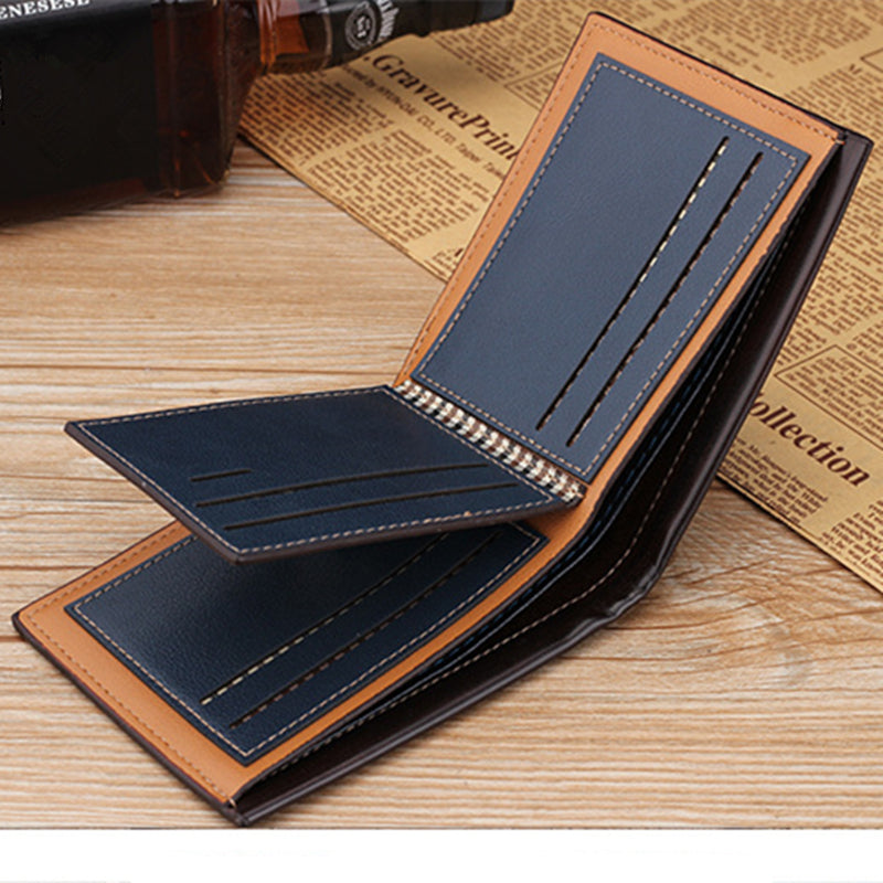 1pc Retro Style Men's Leather Wallet,Short Slim Male's Purse With Money Credit Card Holder Card Holder Wallet
