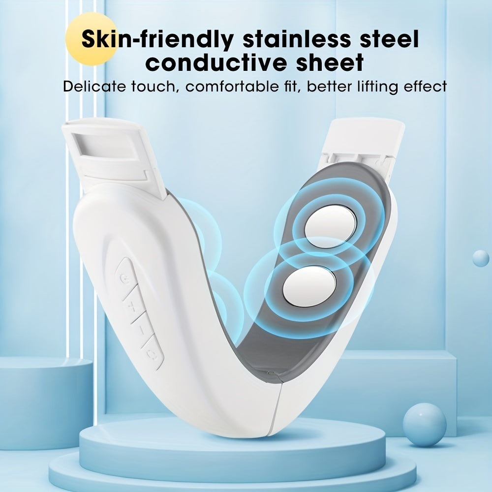 Lomotec Double Chin Reducer Machine, Electric V-Face Shaping Beauty Belt, Intelligent Lifting Firming Facial Massager With Blue Light 7.09"*5.12"
