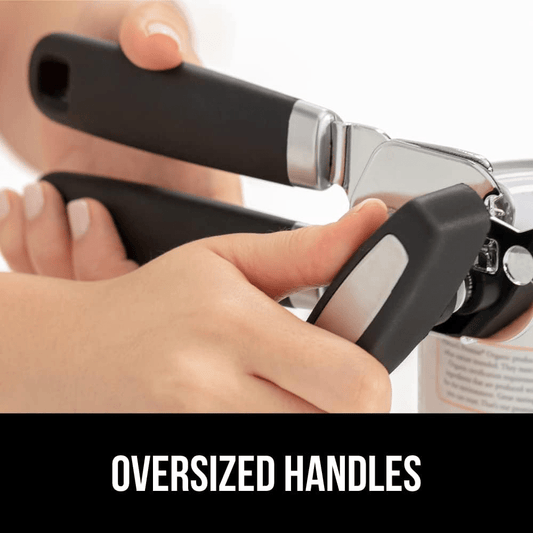 1pc, Can Opener, Heavy Duty Stainless Steel Smooth Edge Manual Hand Held Can Opener With Soft Touch Handle, Rust Proof Oversized Easy Turn Knob,  Large Lid Openers, Bottle Opener, Jar Opener, Kitchen Acessaries, Dorm Supplies, Restaurant Supplies