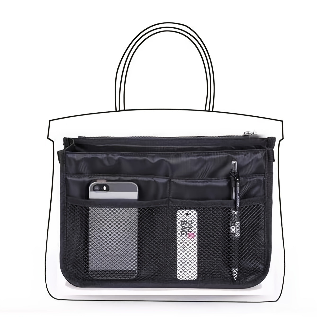 Christmas Gifts Purse Insert Storage Bag, Versatile Travel Organizer Bag Insert Cosmetic Bag With Multi-Pockets