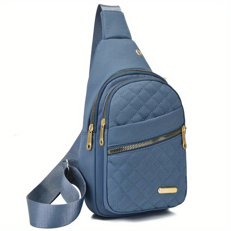 Christmas Gifts Quilted Casual Chest Bag, Lightweight Foldable Sling Bag, Portable Trendy Versatile Shoulder Bag