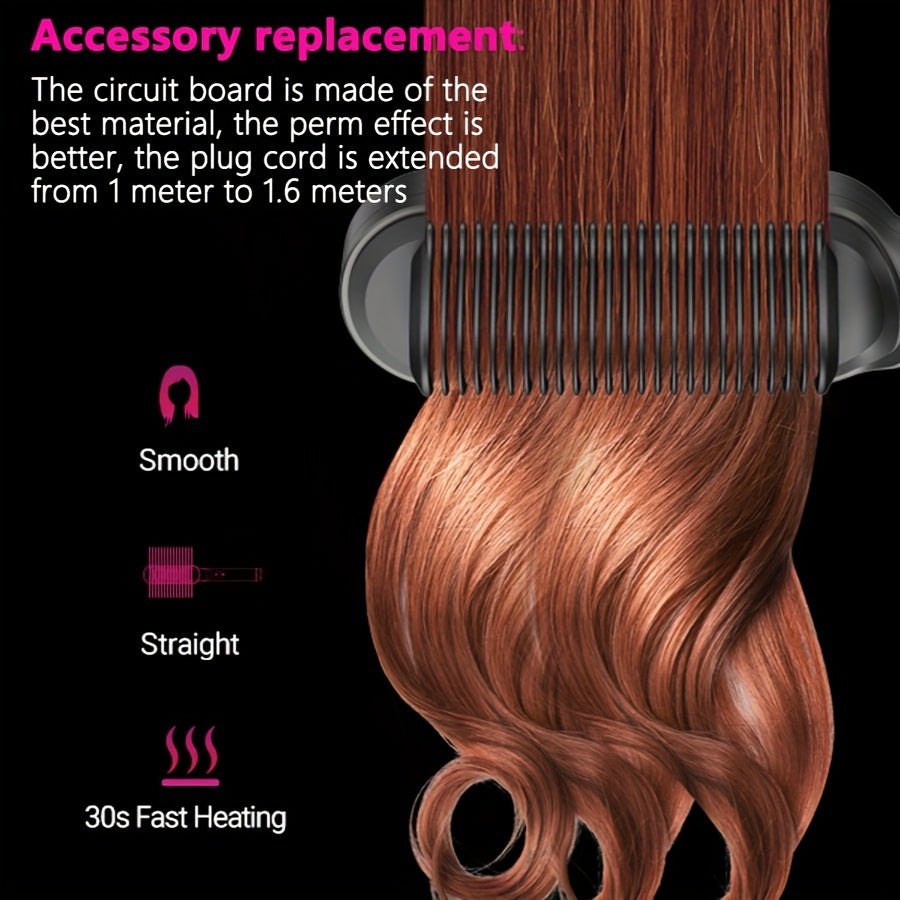 Upgraded Professional Heated Comb, Hair Straightener Comb, Anion Non-damaging Portable Electric Straightener Brush