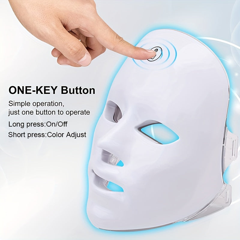 7 Colors Wireless Led Face Mask Therapy Photon USB Recharge Facial Mask For Resisting Aging Skin Rejuvenation Skin Care Beauty Device