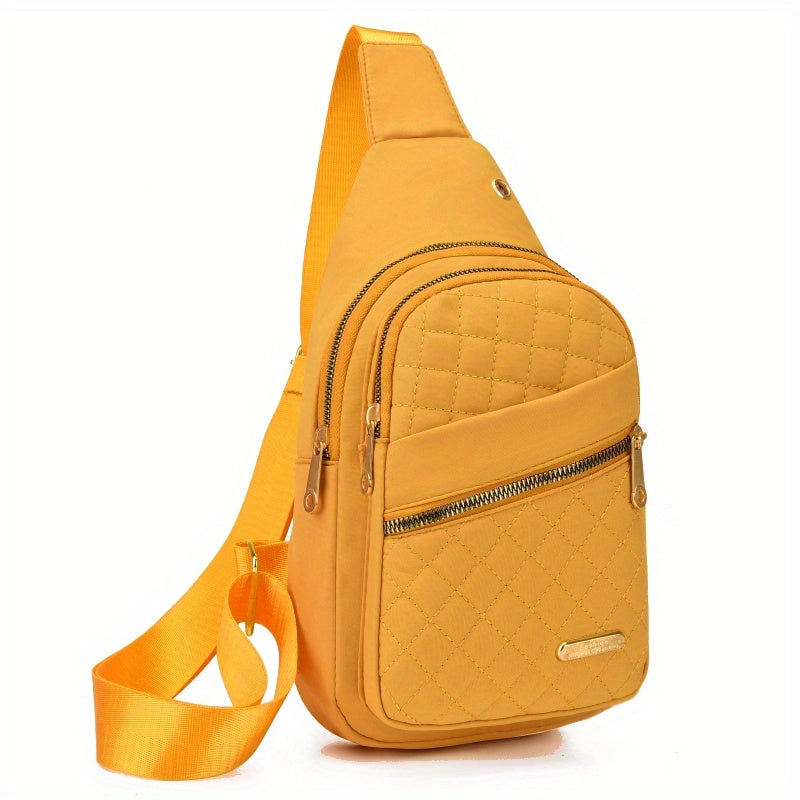 Christmas Gifts Quilted Casual Chest Bag, Lightweight Foldable Sling Bag, Portable Trendy Versatile Shoulder Bag