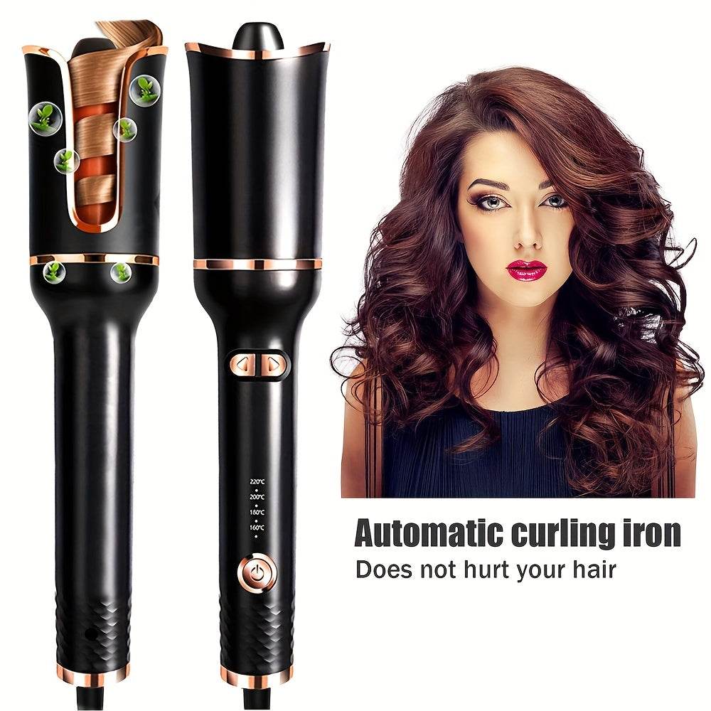 Lomotec 2024 New Automatic Hair Curler - Ceramic Ionic Barrel, Large 1" Rotating Barrel, 4 Temps & 3 Timer Settings, Dual Voltage Spin Iron for Hair Styling