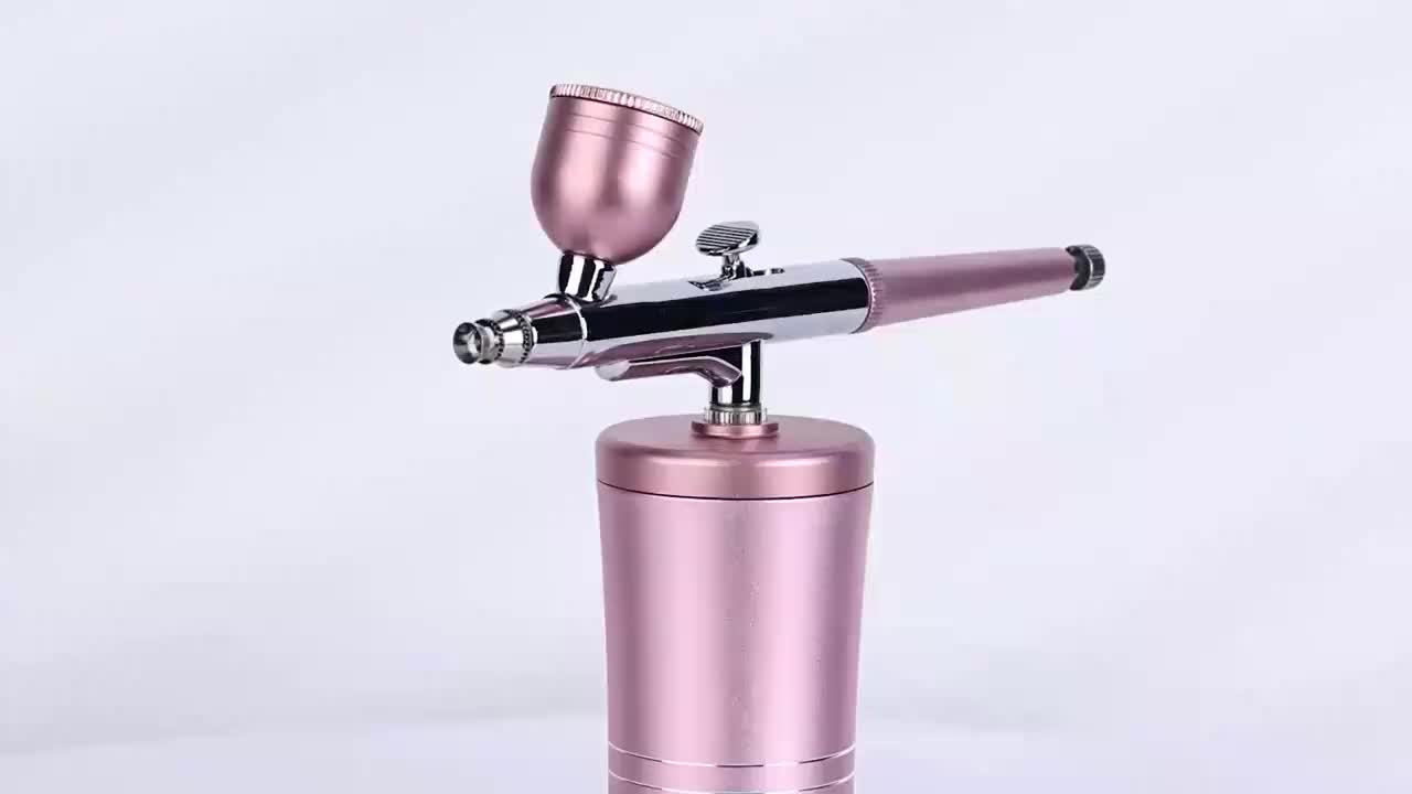 1pc Oxygen Injector, Mini Air Compressor Kit, Air-Brush Paint Spray Gun Airbrush For Nail Art Tattoo Craft Cake Nano Fog Mist Sprayer