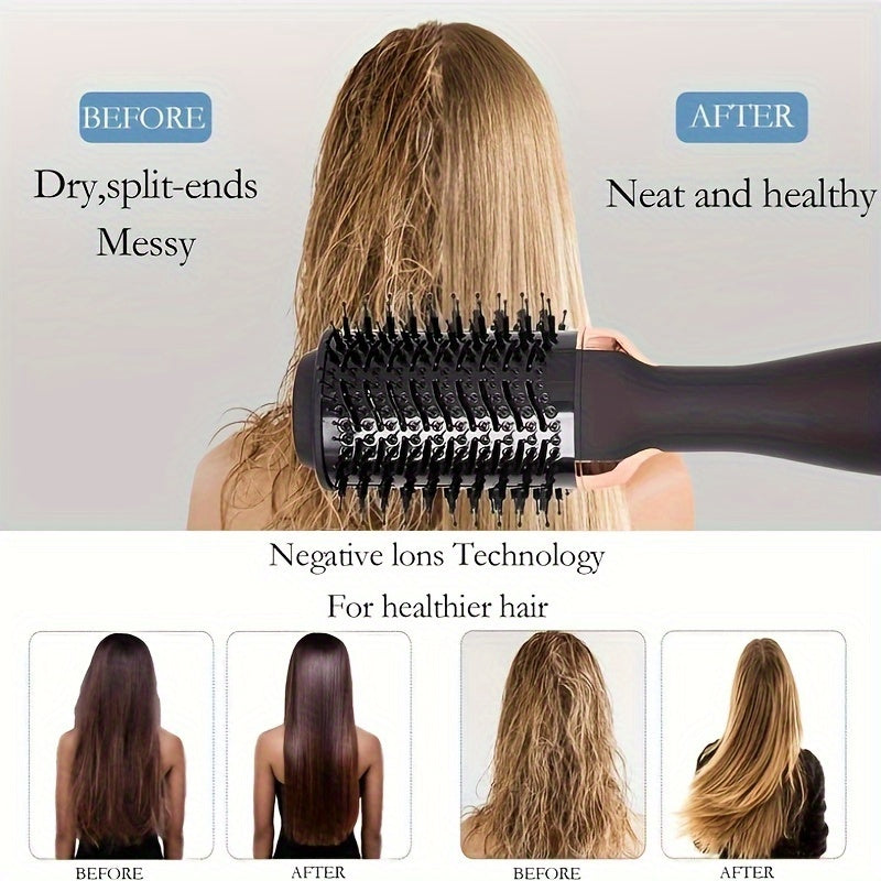 New Year gifts 3-in-1 Hair Dryer Brush - Straighten and Style Your Hair with Hot Air Brush - Perfect for Damage-Free Hair Care