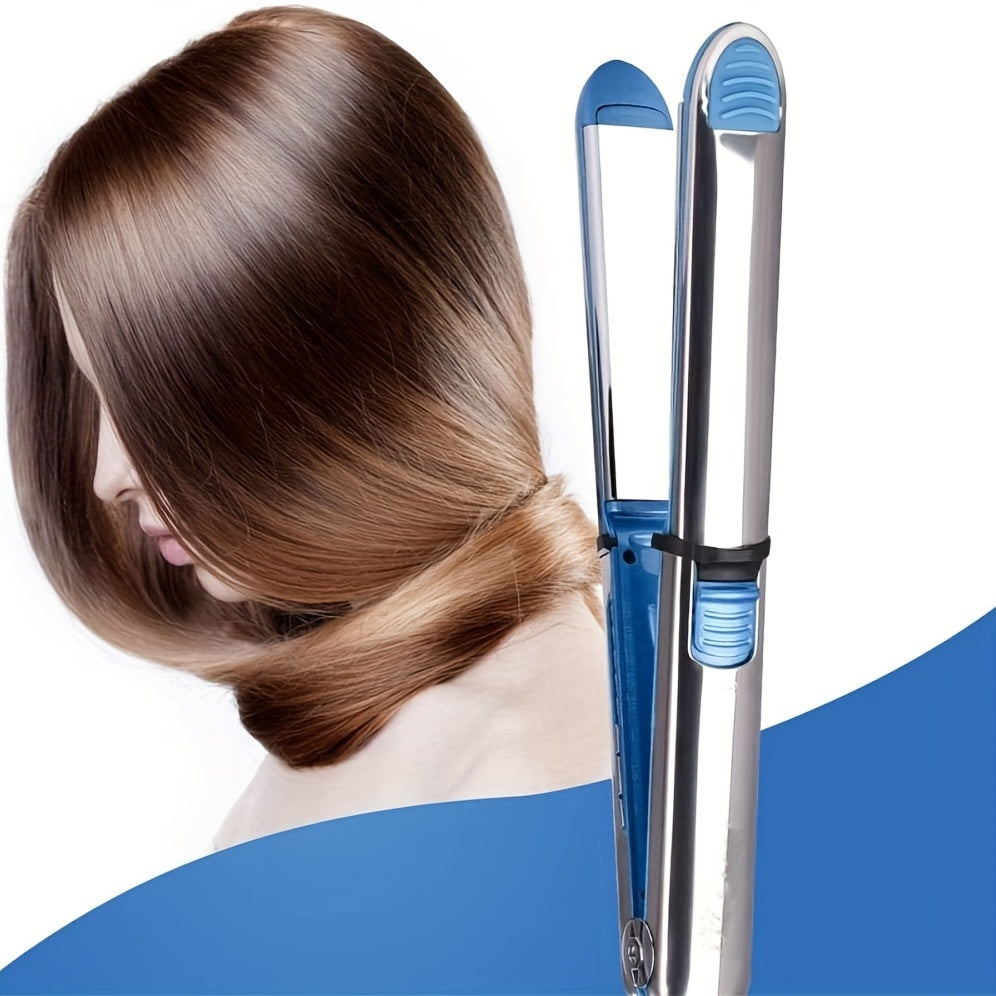 New Year gifts Stainless Steel Hair Straightener 1.18 Inch Wide Titanium Hair Straightener Professional Hair Straightener With Adjustable Temperature (300 °F-465 °F), Fast Heating Hair Straightener (blue)