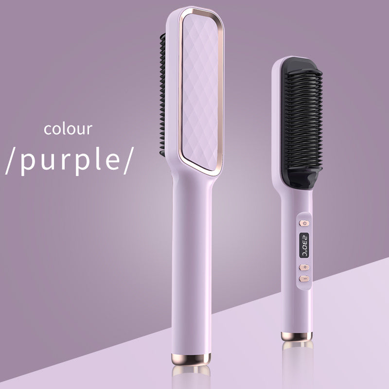 New Year gifts 2 In 1 Curling Iron Electric Hot Comb Multifunctional Straight Hair Straightener Comb Anti-Scalding Styling Tool Straightening Brush