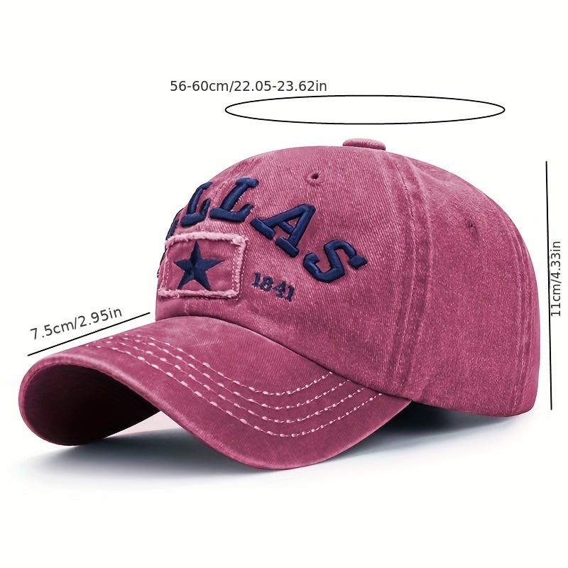 New Patch Letter Embroidery Baseball Cap Vintage Distressed Sun Protection Cloth Cap
