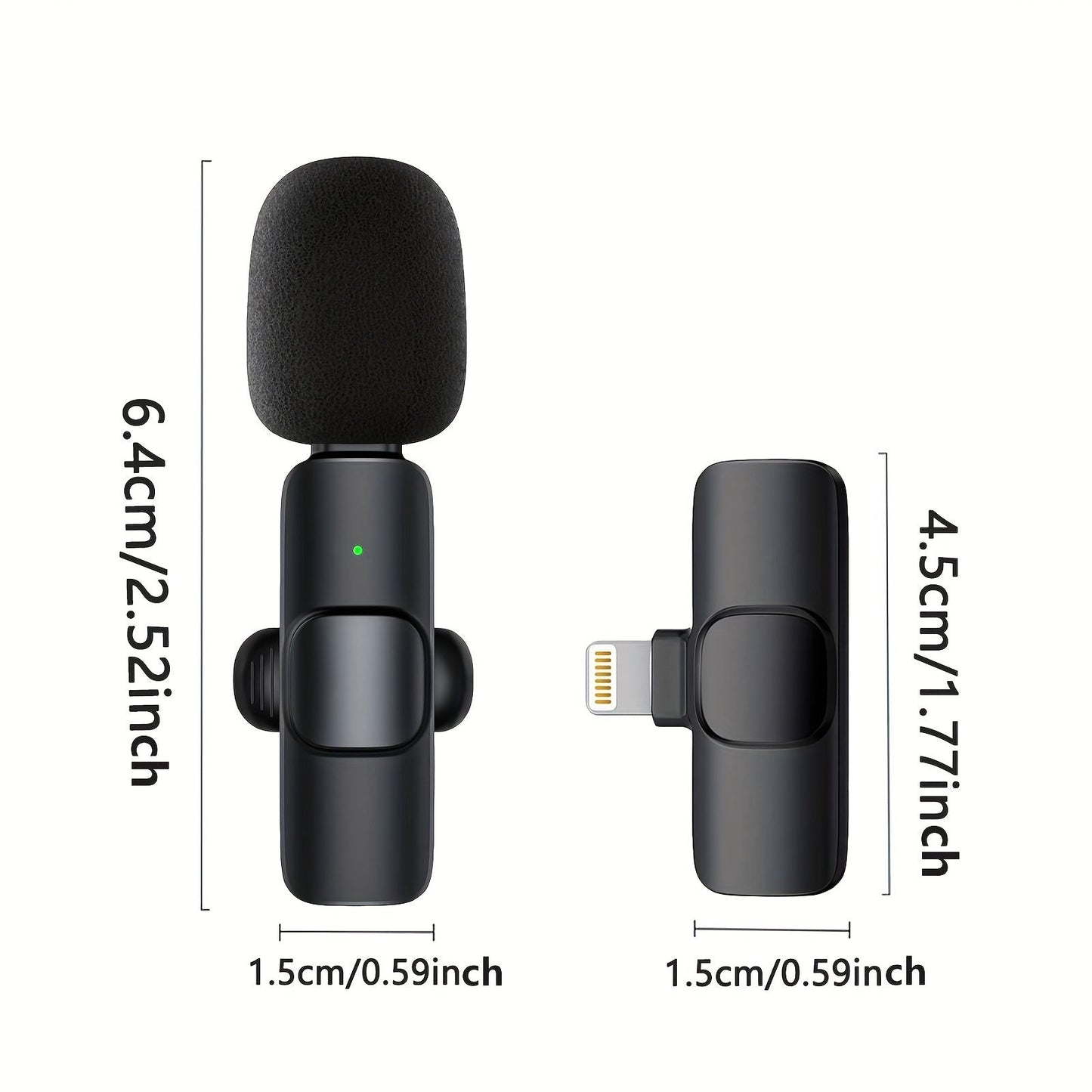 Professional Wireless Lavalier Microphone For IPhone IPad Android Phone Laptop PC Wireless Omnidirectional Condenser Recording Microphone For Interview Video Podcast Vlog
