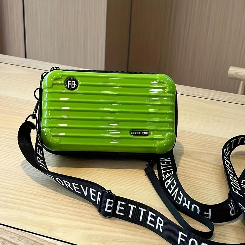 Stylish Suitcase Design Shoulder Bag, Zipper All-Match Zipper Coin Purse crossbody Purses For Women Trendy