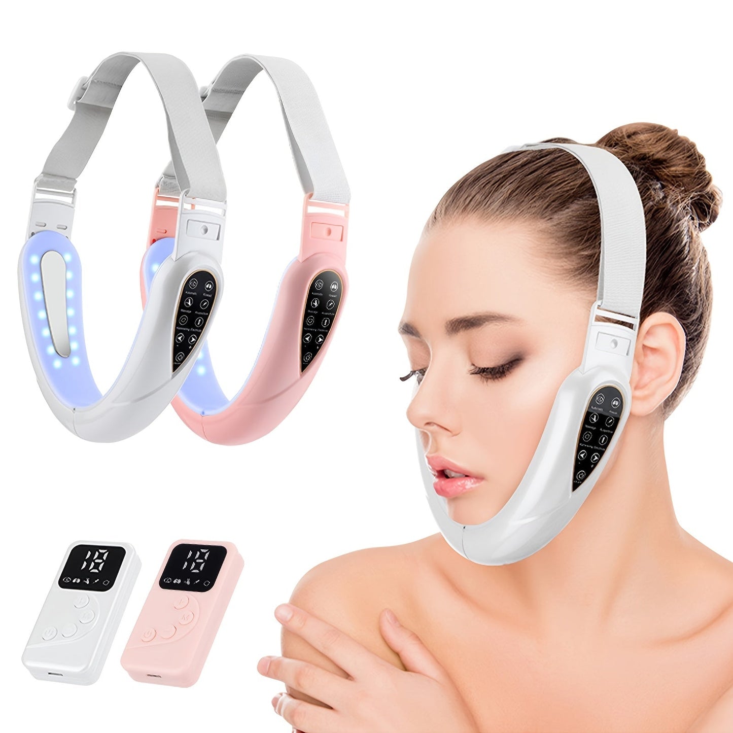 Lomotec  New Year gifts and Valentine's Day gifts Foldable Double Chin Massager, Face Massager With Remote Control, Chin/Facial Massager With 5 Modes